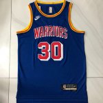 NBA 30 Curry Warriors 75th anniversary authentique Maillot bleu